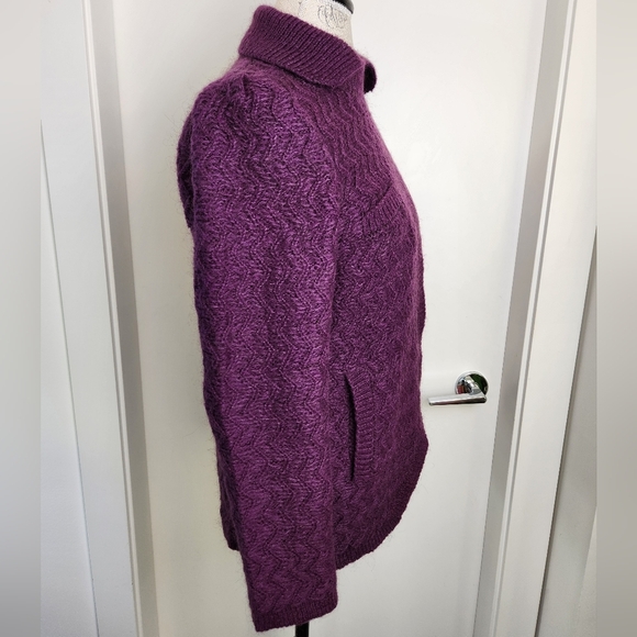 60s Purple RBK Importers CardiganSweater Coat Kimlon - Picture 8 of 14